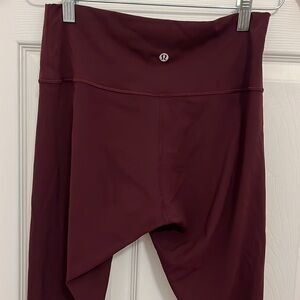 Lululemon Ankle Leggings, Burgundy, size 8